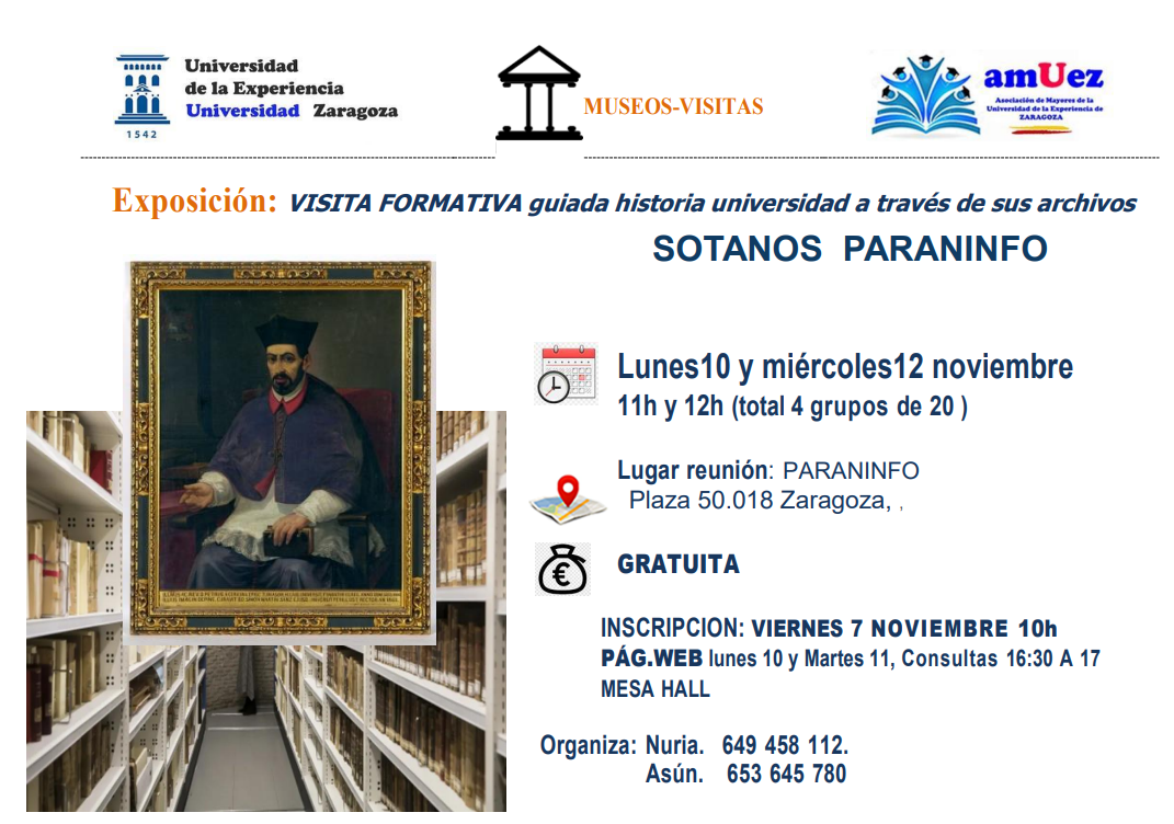 Visita a los archivos de la Universidad en el Paraninfo